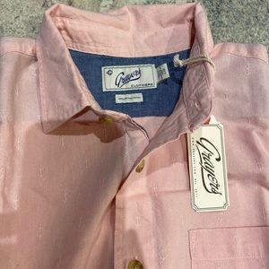 Grayers Coastal Anchor Print Button Up In Light Pink